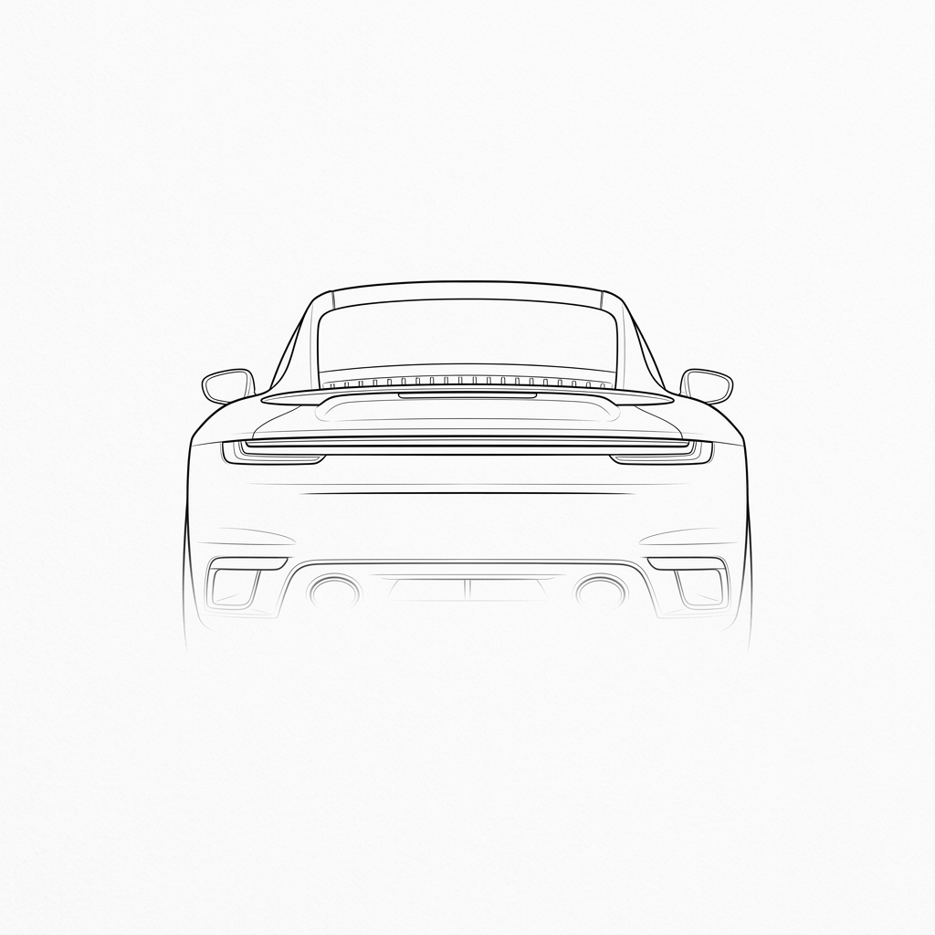 HK-Works Custom Car Lineart Sketch